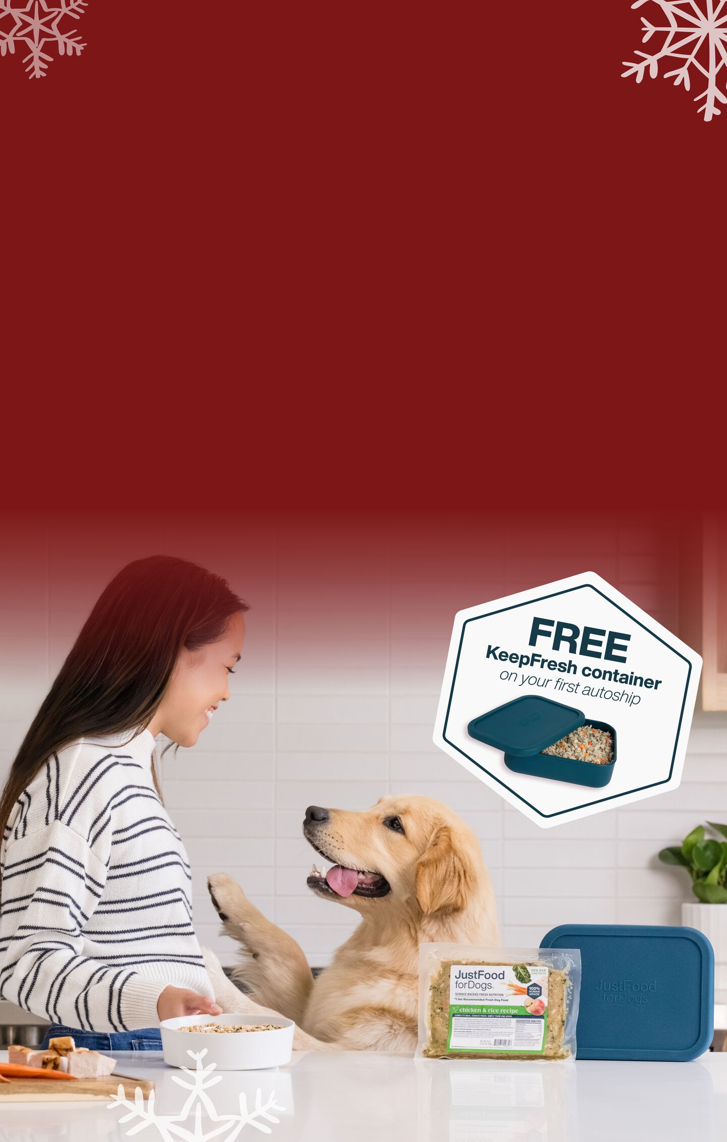 picture of a dog enjoying a bowl of fresh dog food