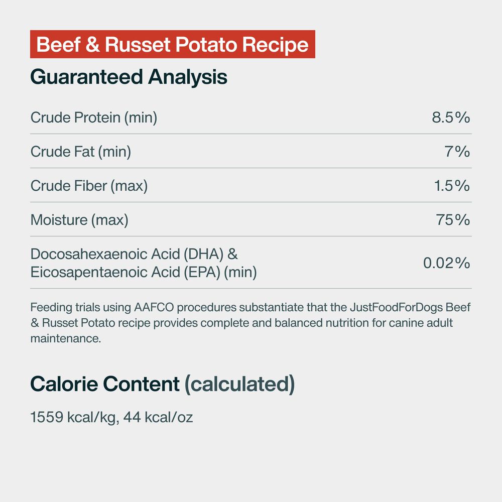 Beef & Russet Potato 18 oz (7 Pack) Small Box