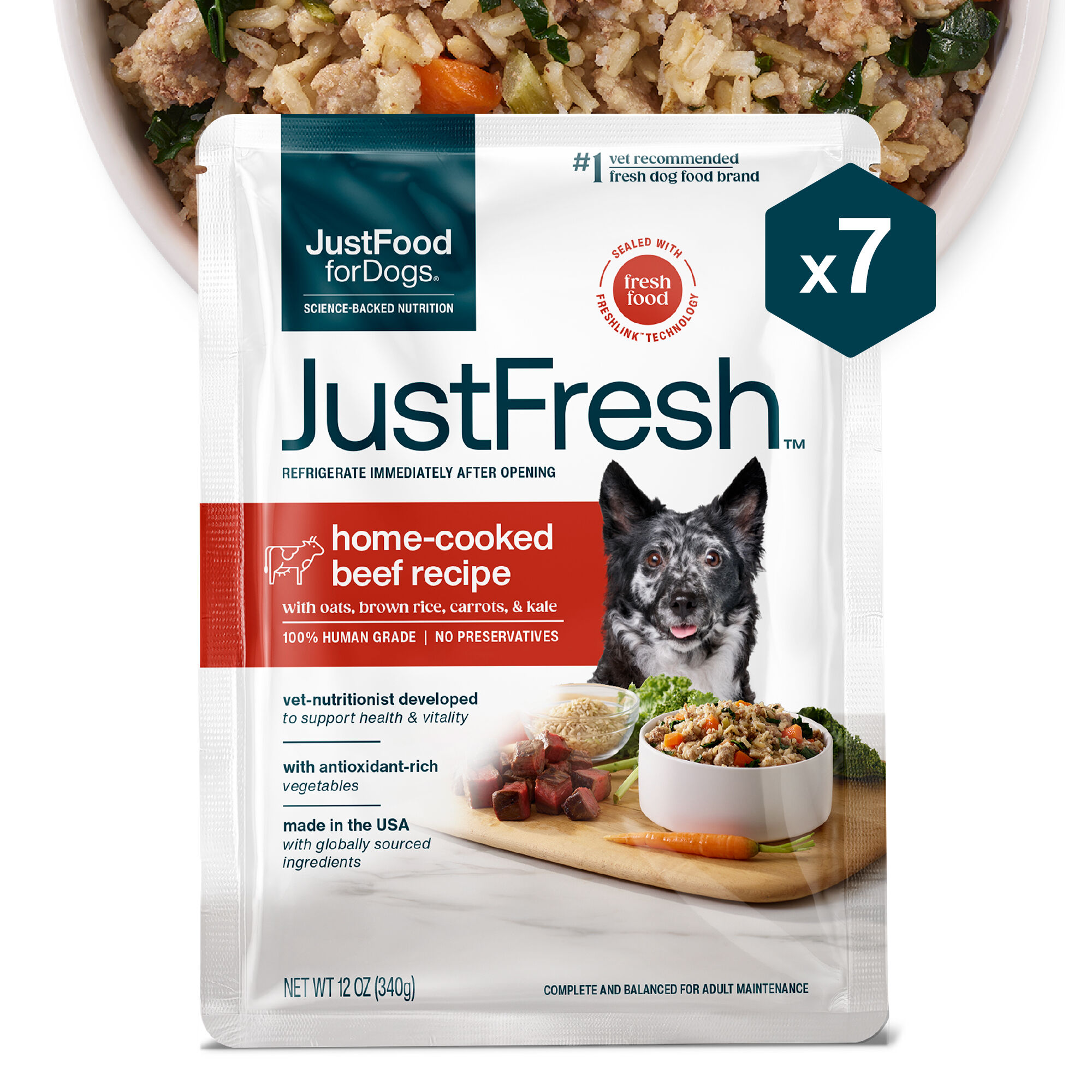 JustFresh Pork Dog Food Pouches - 7 pack | JustFoodForDogs