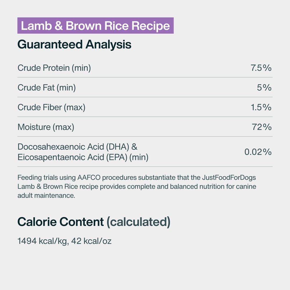 Lamb & Brown Rice 18 oz (7 Pack) Small Box