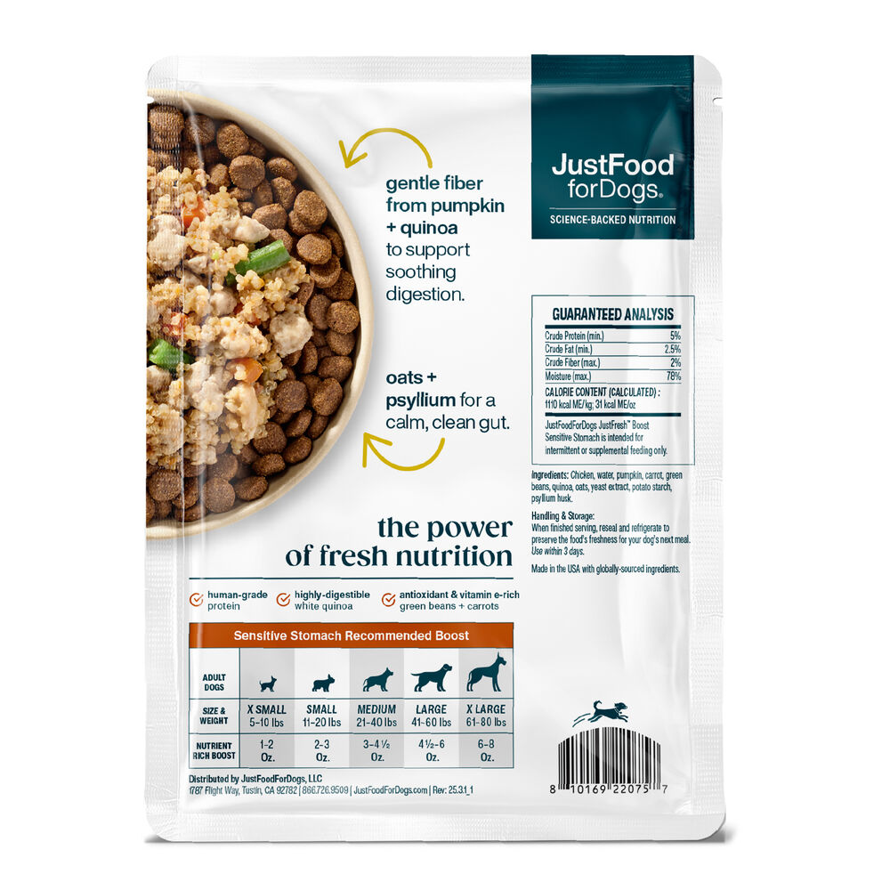 JustFresh Boost Meal Topper for Sensitive Stomachs (8 oz 8-Pack)