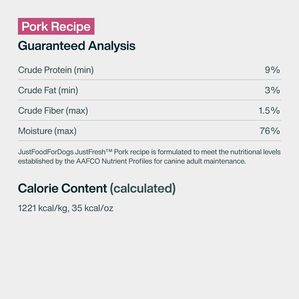 JustFresh Home-Cooked Pork (12 oz 7 Pack)