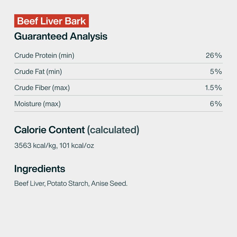 Beef Liver Bark Treat 5 oz