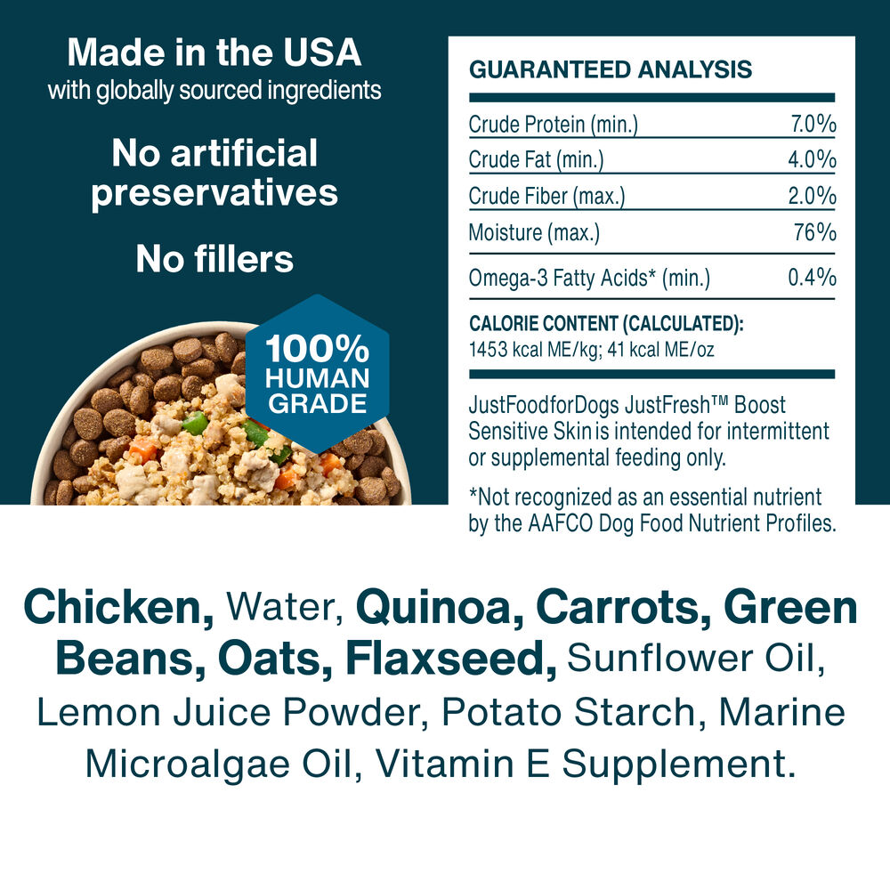 JustFresh Boost Meal Topper for Sensitive Skin (8 oz 8-Pack)