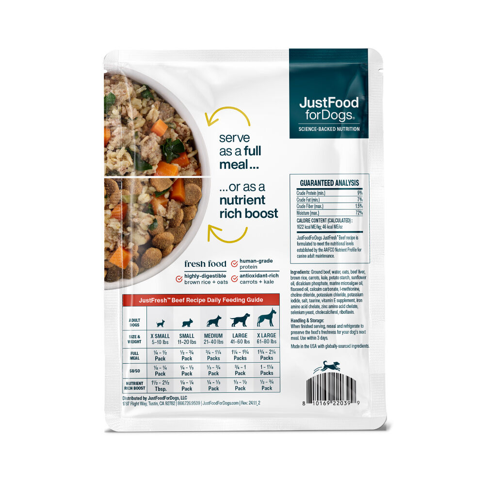 JustFresh Home-Cooked Beef (12 oz 7 Pack)