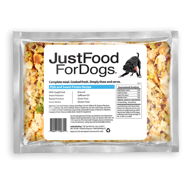 Just food for dogs fish and sweet potato hot sale