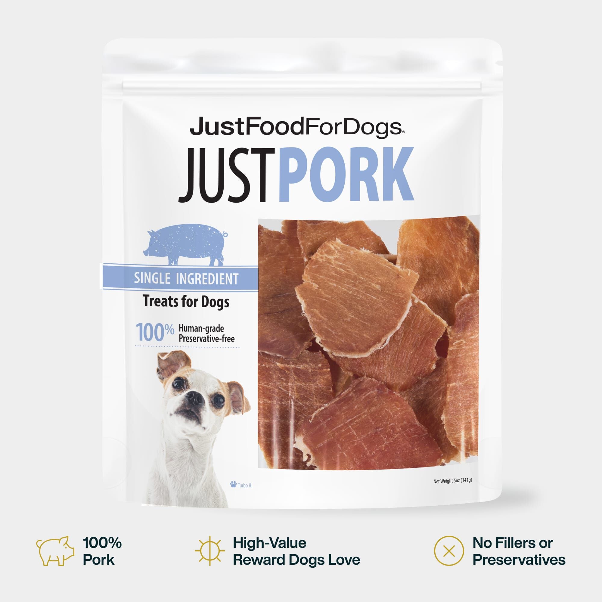 Pork Dog Treats - 5 oz bag | JustFoodForDogs