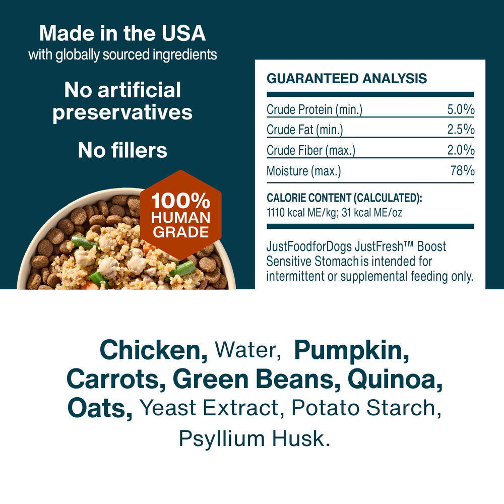 JustFresh Boost Meal Topper for Sensitive Stomachs (8 oz 8-Pack)