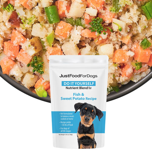 JustFoodForDogs DIY Nutrient Blend - Fish Dog Food Recipe, Gluten-Free, Grain-Free