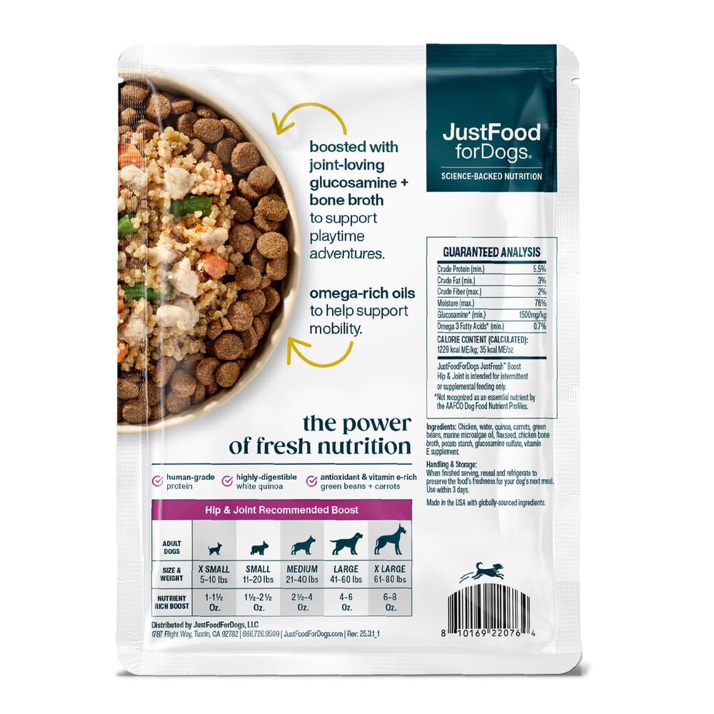 JustFresh Boost Meal Topper for Hip & Joint Support (8 oz 8 Pack)