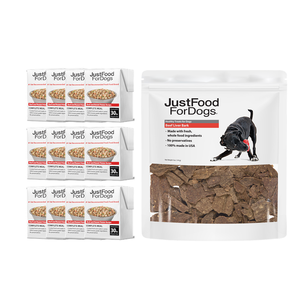 JustFoodForDogs Pantry Fresh Beef Dog Food & Treats Bundle