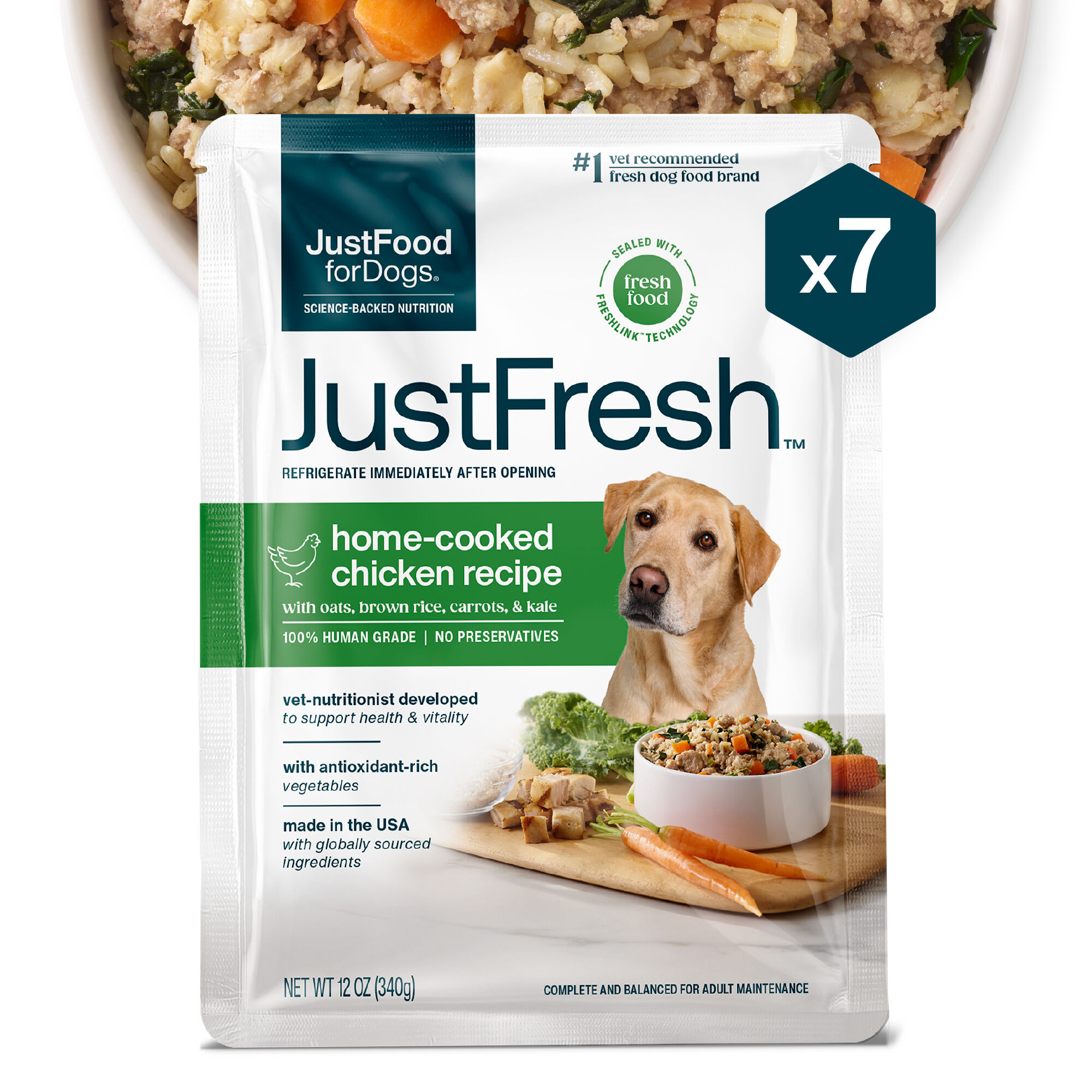 JustFresh Pork Dog Food Pouches - 7 pack | JustFoodForDogs