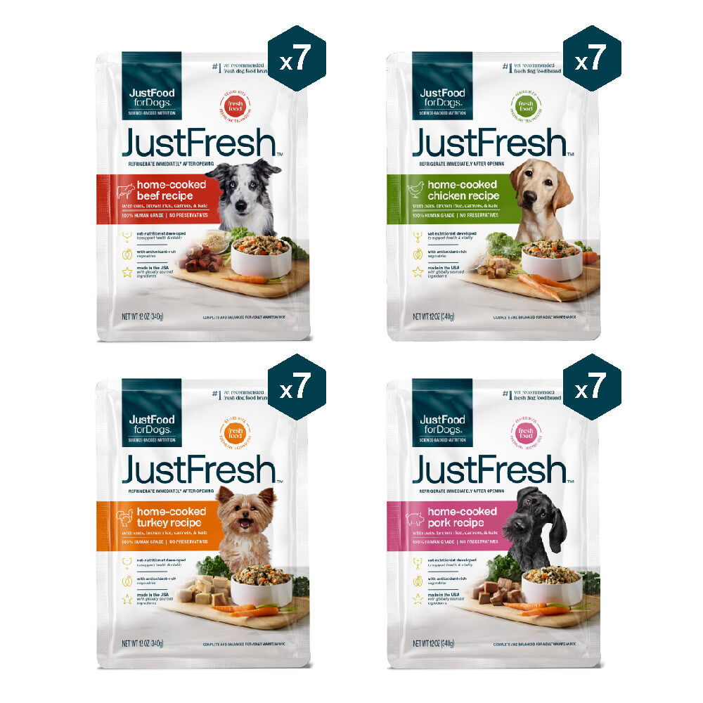 JustFresh Home-Cooked Variety Pack - Beef, Chicken, Pork, Turkey (28 Pack)