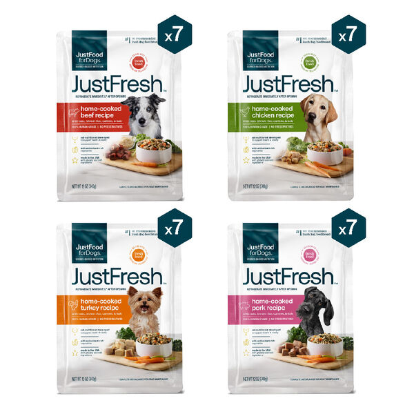 JustFresh Home-Cooked Variety Pack - Beef, Chicken, Pork, Turkey (28 Pack)