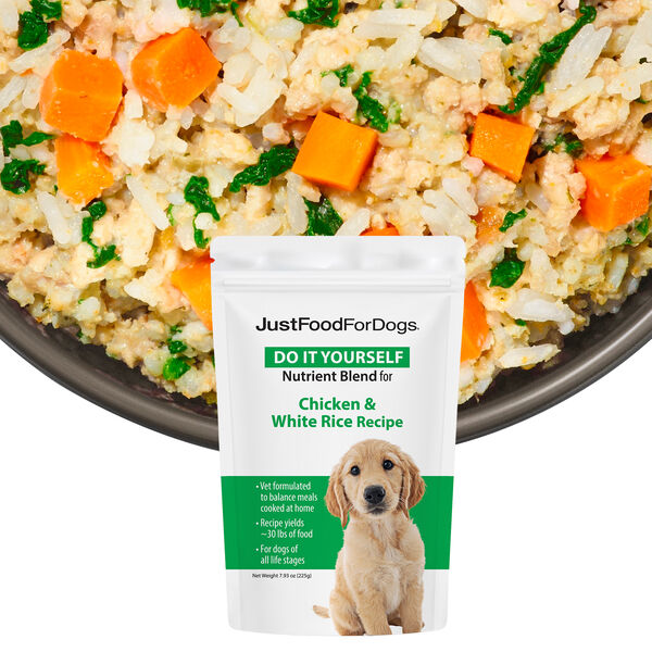 JustFoodForDogs DIY Nutrient Blend - Chicken Dog Food Recipe, Nutritionally-Balanced