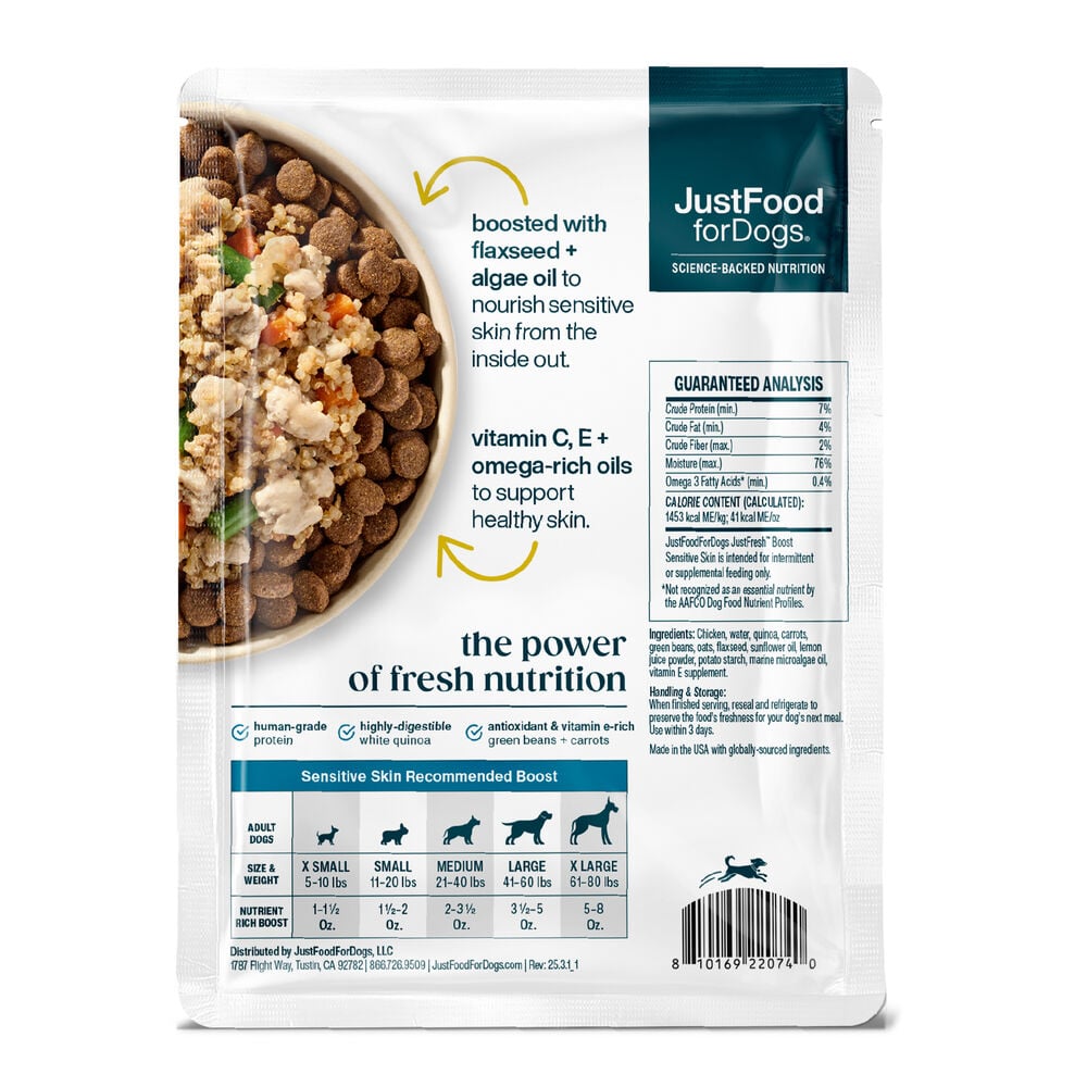 JustFresh Boost Meal Topper for Sensitive Skin (8 oz 8-Pack)