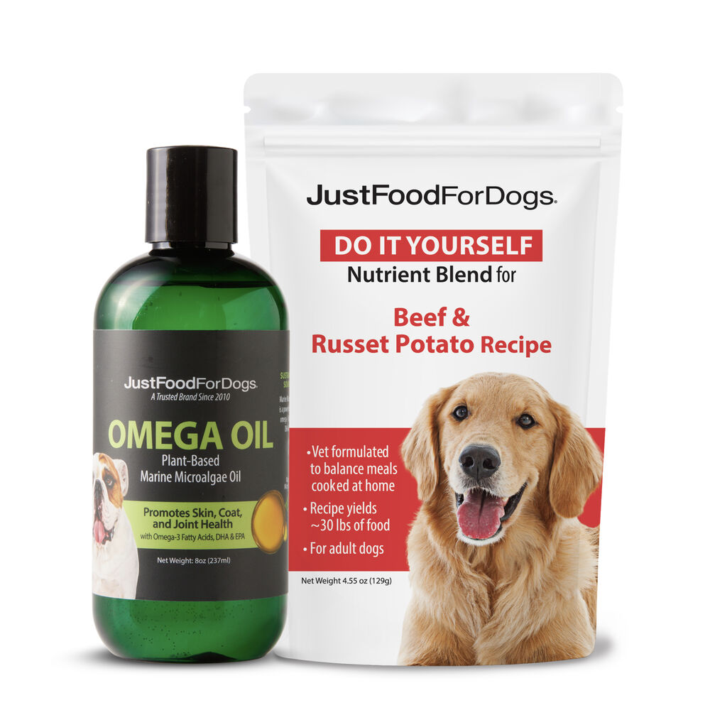 DIY Beef Dog Food Nutrient Blend and Omega Algae Oil Bundle