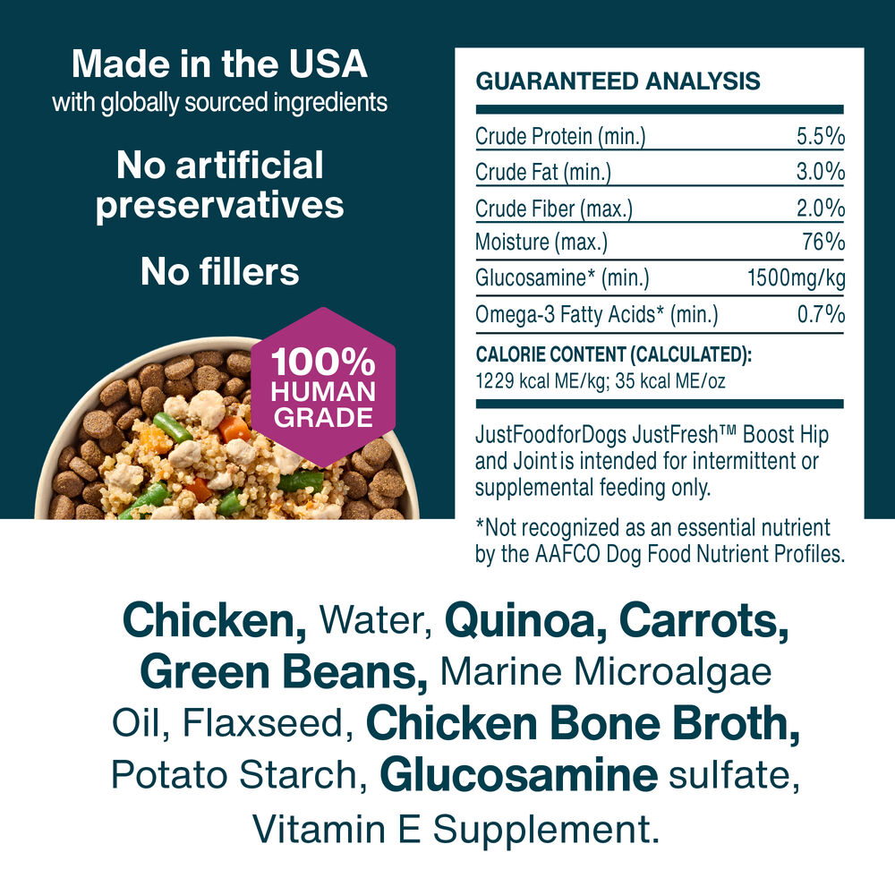 JustFresh Boost Meal Topper for Hip & Joint Support (8 oz 8 Pack)