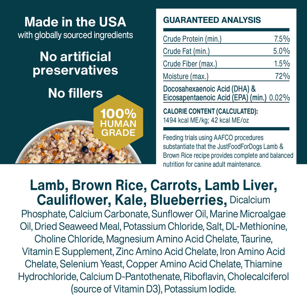 Lamb & Brown Rice Recipe 18 oz (7 Pack) Small Box