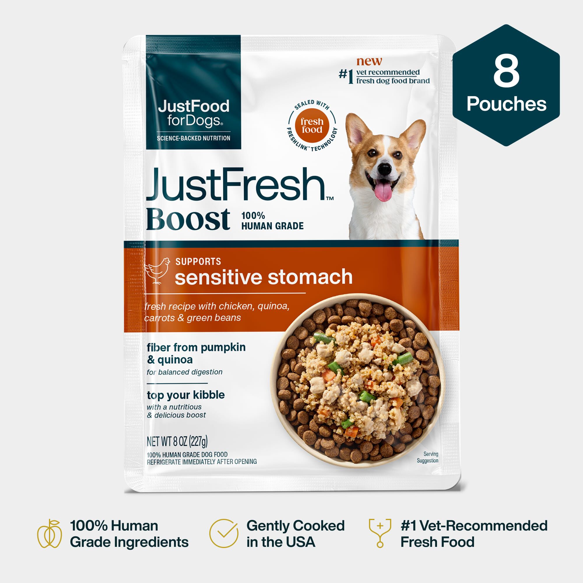 JustFresh Boosts Dog Food Topper for Dogs with Sensitive Stomachs
