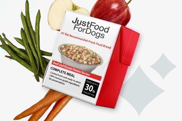 pantry fresh turkey and whole wheat macaroni package displayed with a bowl of the recipe and raw, fresh ingredients around the bowl and package