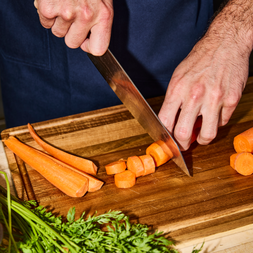 cutting carrots